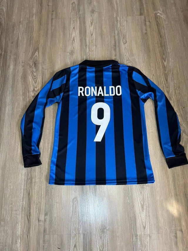 Casaca Retro Inter de Milan Mangas Largas Ronaldo Nazario 9