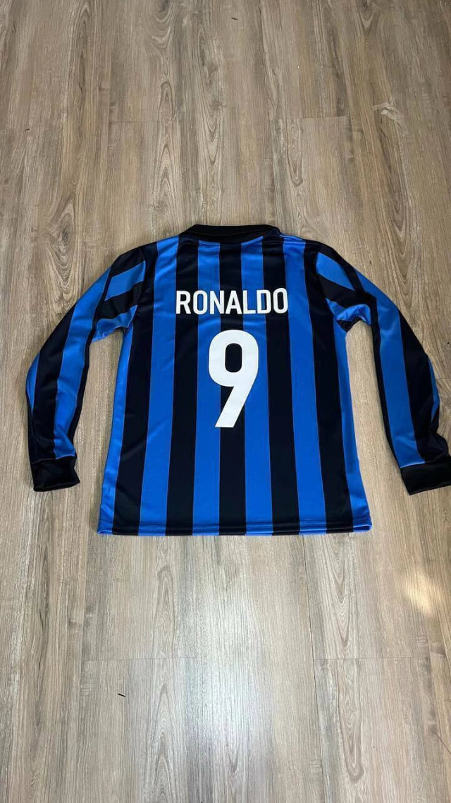 Casaca Retro Inter de Milan Mangas Largas Ronaldo Nazario 9